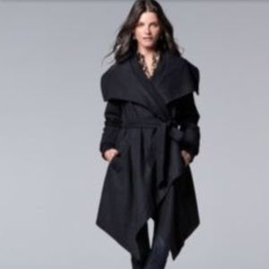 Simply Vera Wang Draped Wool-Blend coat